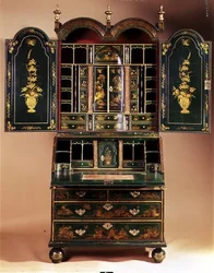 Gabinete de escritorio con sección superior abierta, c.1710